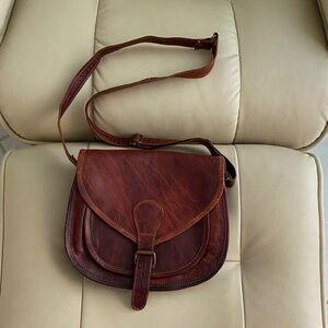 Chic Brown Leather Crossbody Bag